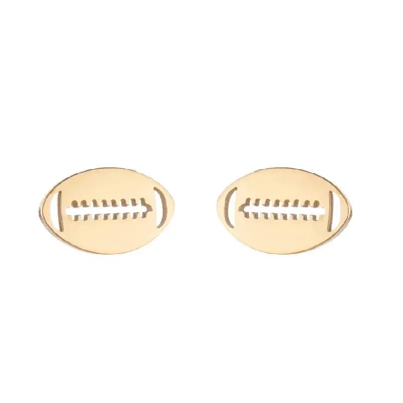 American Football Earrings Stainless Steel Fashion Sports Jewelry Non Allergic Non Fading Gold Plated Baseball Ear Accessories