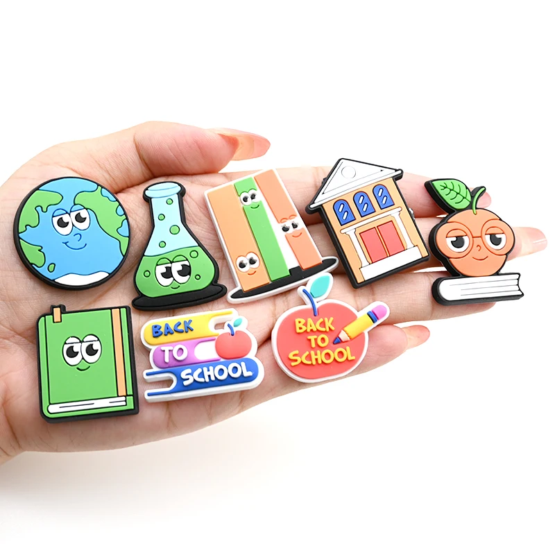 New Style Wholesale  show charms Shoe Accessories Book Logo Cute Fashion Funny Stylish And School Book Button Shoe Charms