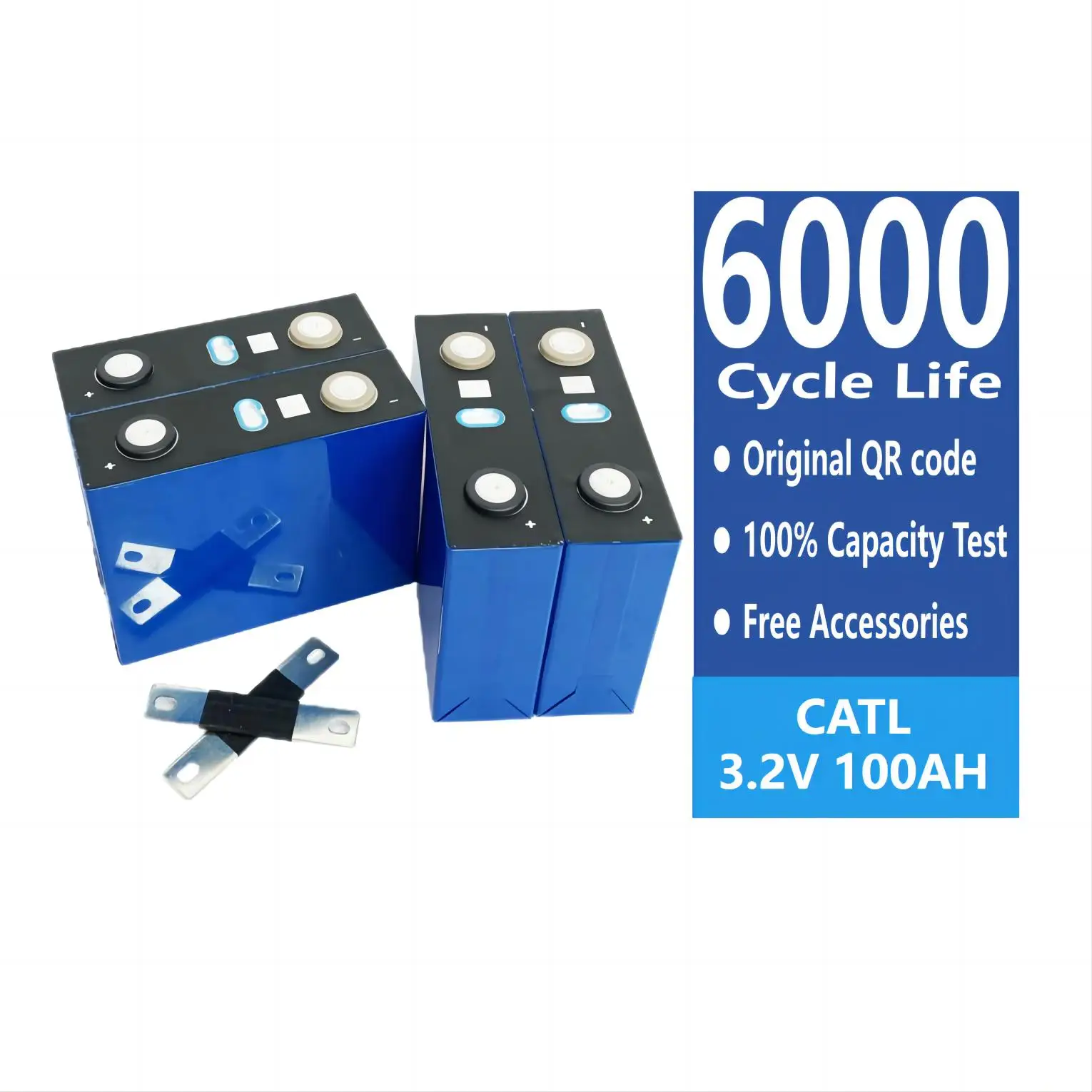 Xiho Catl 6000 Cycle Lifepo4 3.2v CATL Lifepo4 Battery Cell LFP Prismatic 100Ah Lithium Ion Cells Power System 12V 24V 48V