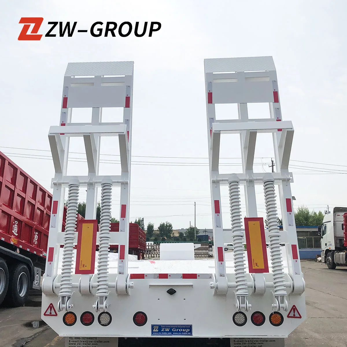 ZW Group 3/4 оси 60 т 80 lowboy полуприцеп Низкорамный грузовик прицеп для ОАЭ