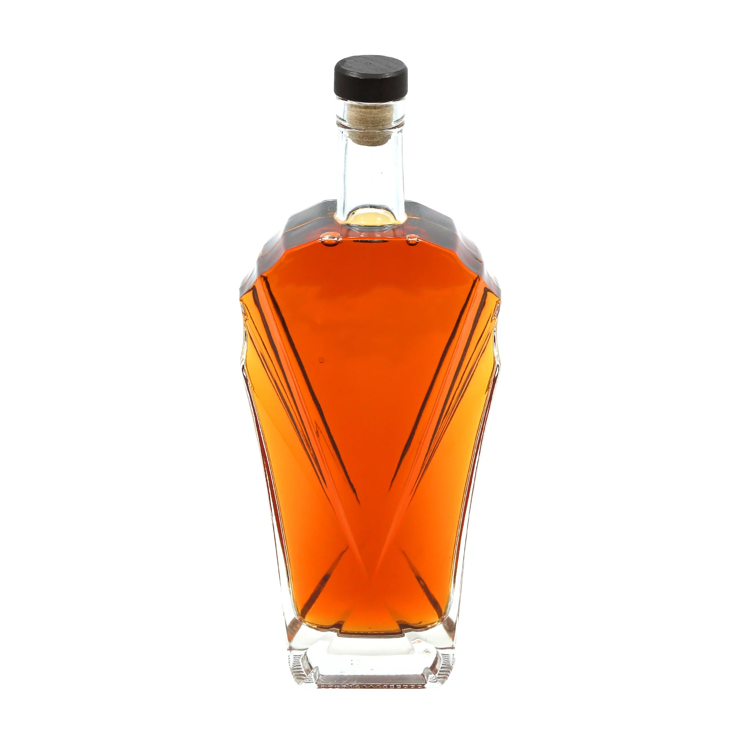 super flint glass bottle with cap for rum whisky VSOP glass bottles 700ml