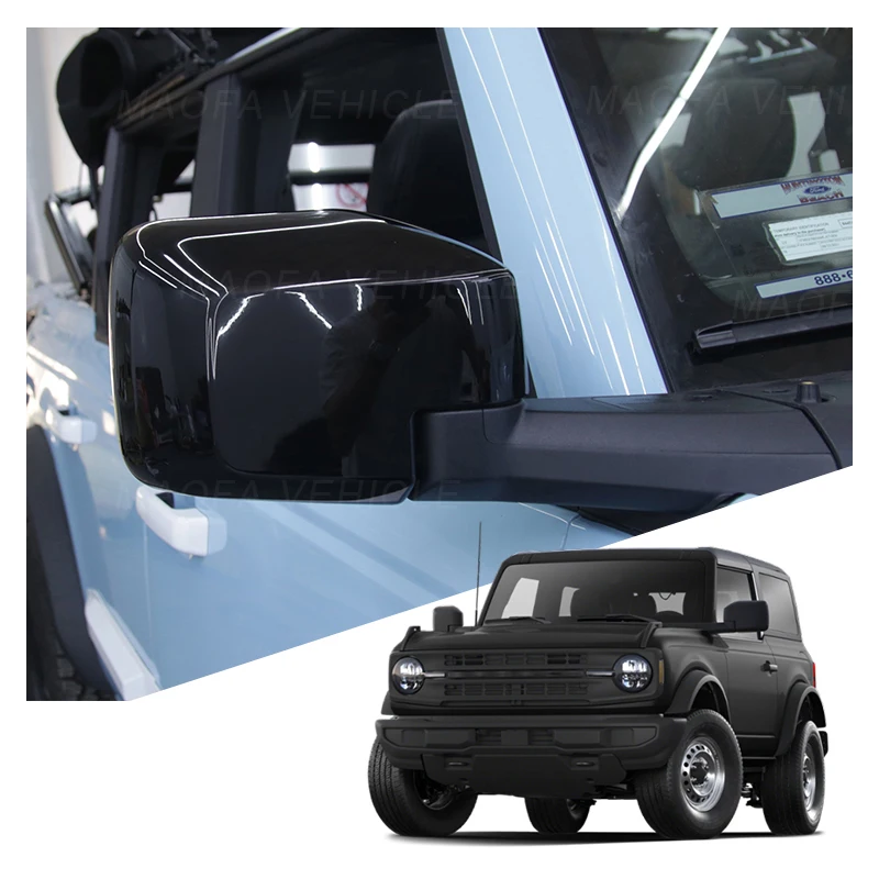 High quality accessories ABS Rear View Rearview Mirror Wing Cover Trim For Ford Bronco 2/4 door 2021 2022 2023