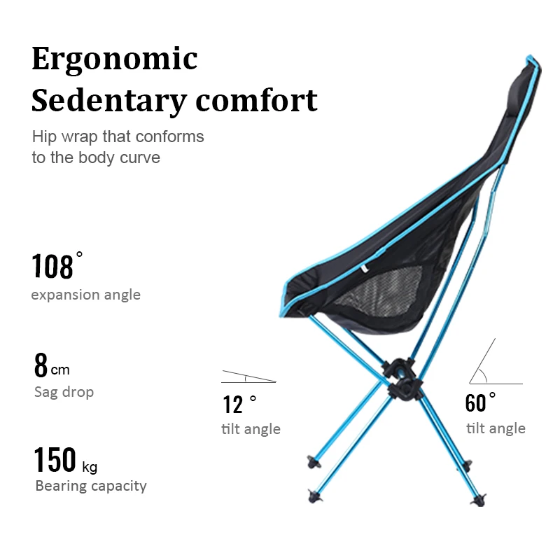 Portable Foldable Leisure Travel Lawn Fishing Picnic Beach Outdoor Ground Camping Ultralight Folding Chair