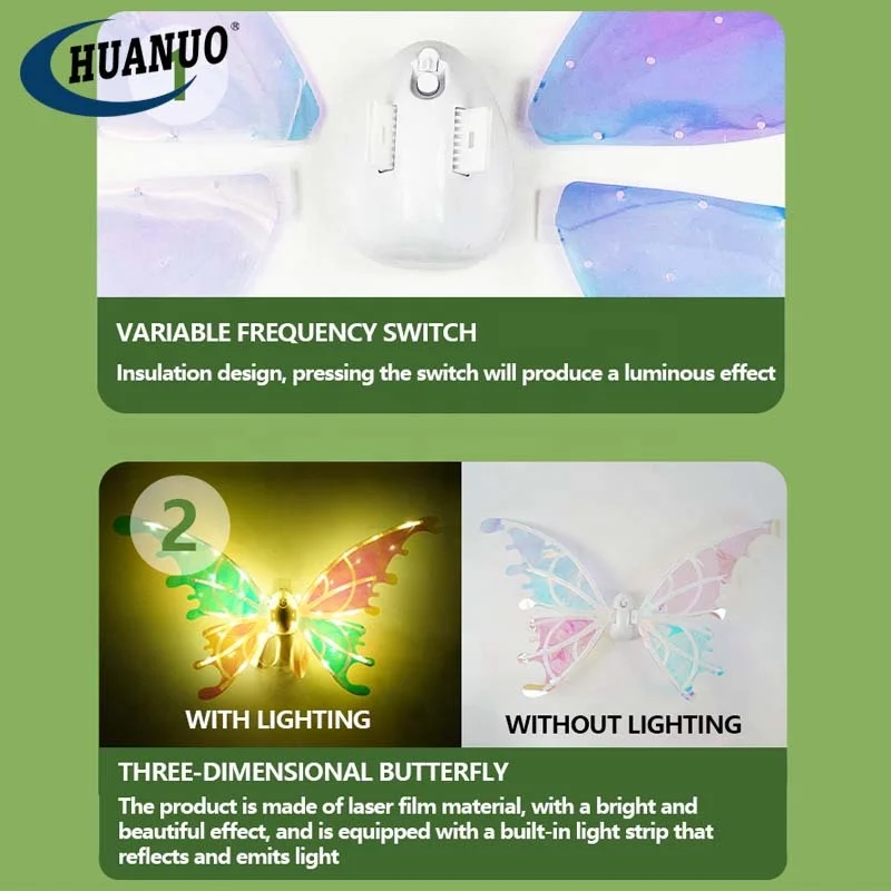 DIY Girls Fairy Wings Toy Electric Princess Butterfly Flying Wings for Kids Dress Up Birthday Party Gift