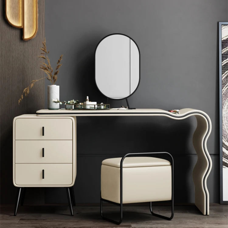 DT808 hot selling bedroom sets furniture lighted dressing table beside beds vanity mirror makeup bedside table