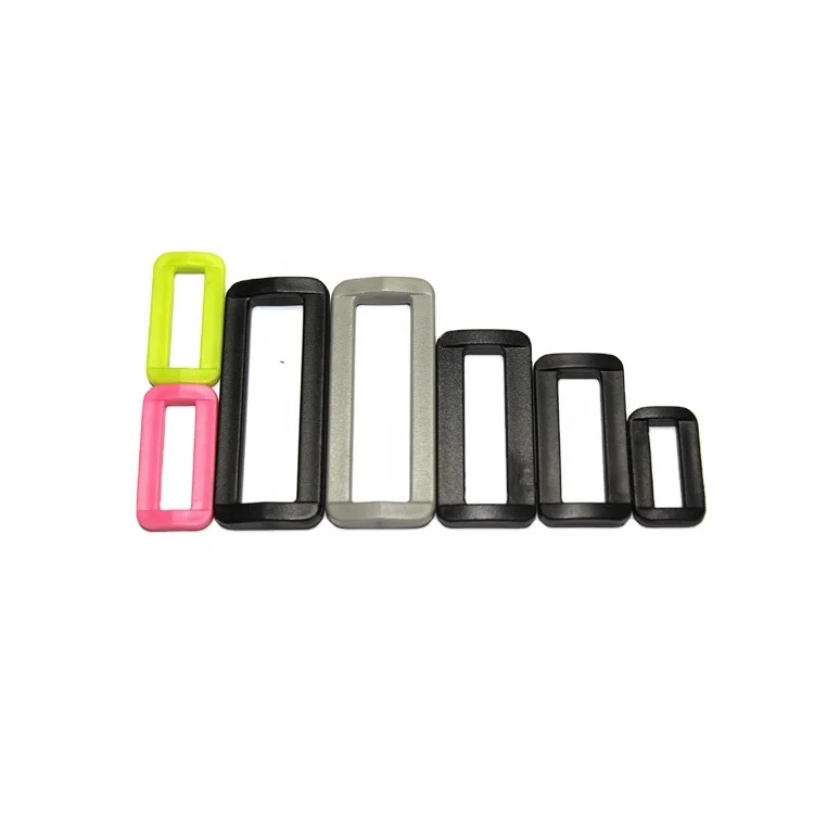 Plastic Slider Tri Glide Adjust Buckles Wider Style Backpack Straps Black