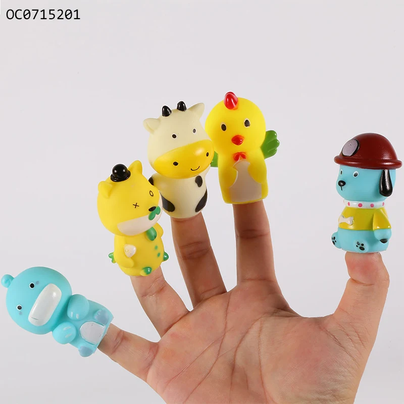 Мультяшные Обучающие куклы на палец из ПВХ игрушки животные оптовая продажа со сюжетной