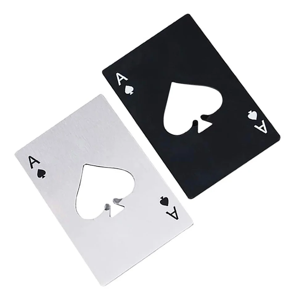 Ace of Spades Poker Card Opener for Wallet Stainless Steel Poker Card Beer Bottle Opener