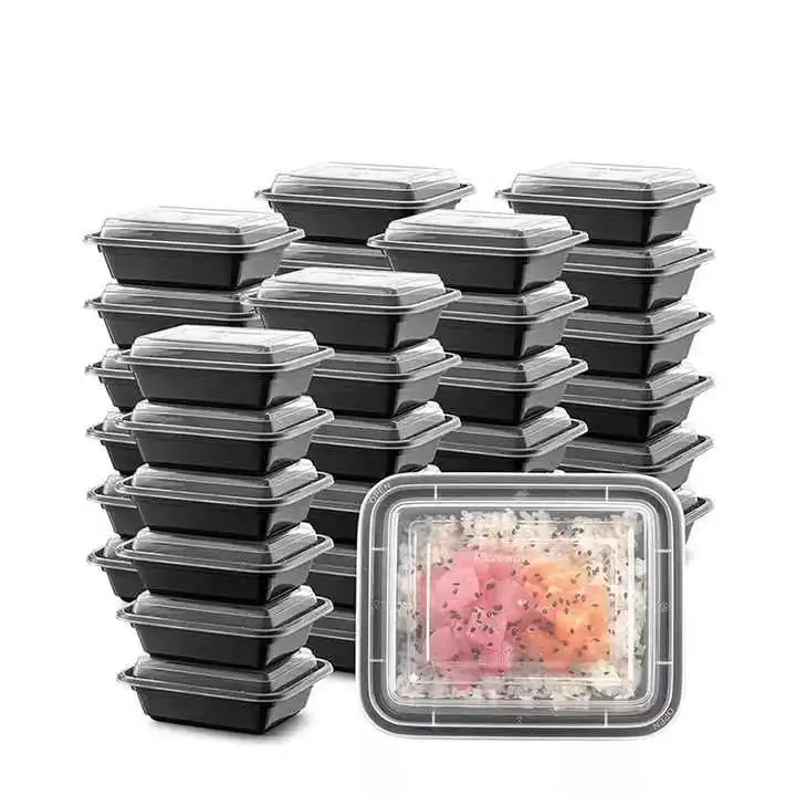 24/28/32 oz meal prep rectangle disposable containers with lids for food rectangle disposable food container with lid