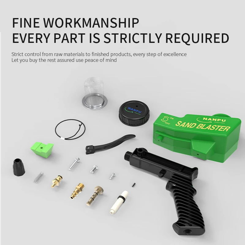 NANPU Mini air portable sand blaster gun with ceramic nozzles