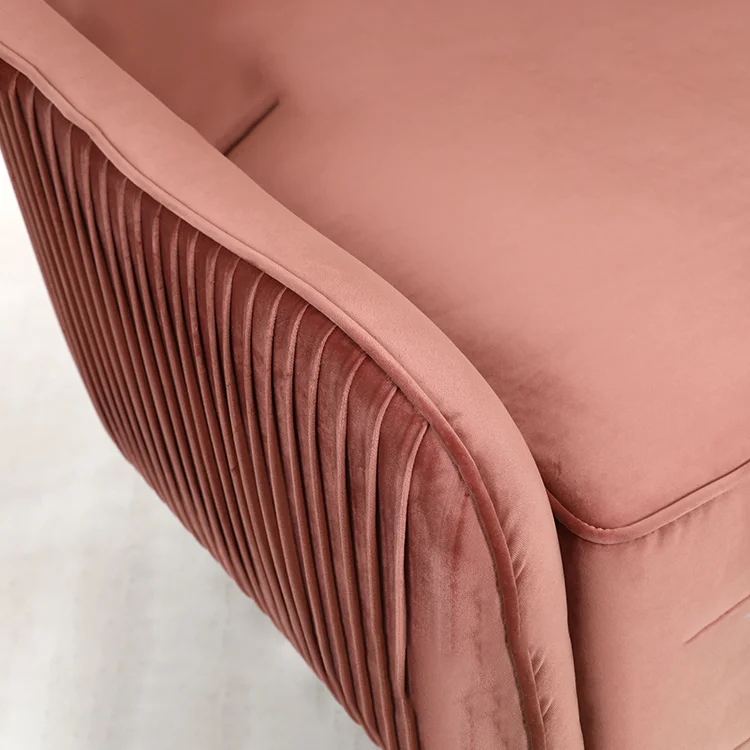 Wholesale Modern Luxury Velvet Upholstered Rotate Stainless Steel Base Dining Chair