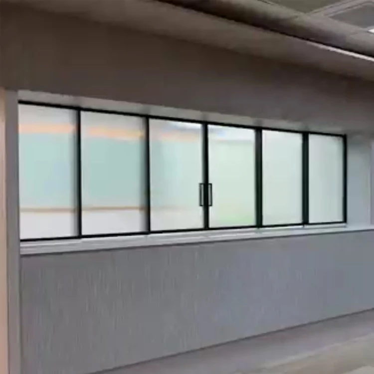 HDSAFE Villa Office House 6 panel Sliding Door Aluminum Frame Kitchen Apartment Interior Partition Telescopic Frosted Glass Door