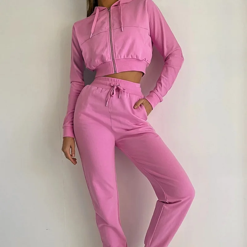  2021 wholesale 95 cotton pullover hoodie and jogger suit stripe set for