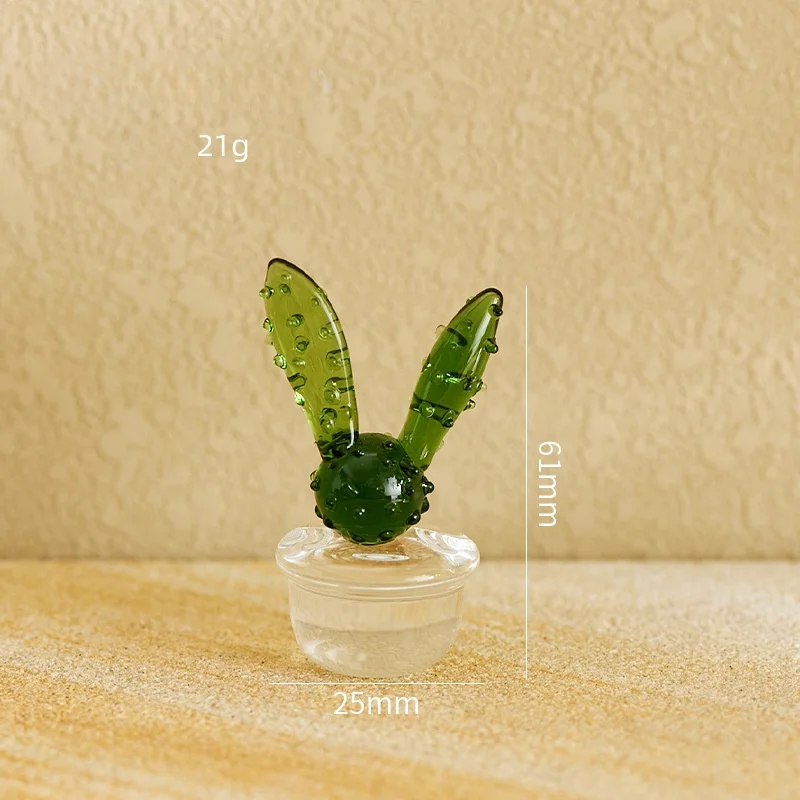 Handcrafted Lampworking Technique Home Decoration Gift Papertown Mixed Shape Cactus  Glass Figurine