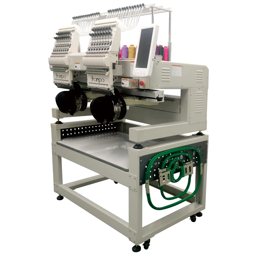T shirt sewing machine embroidery 2 head 15 needle computerized embroidery machine price