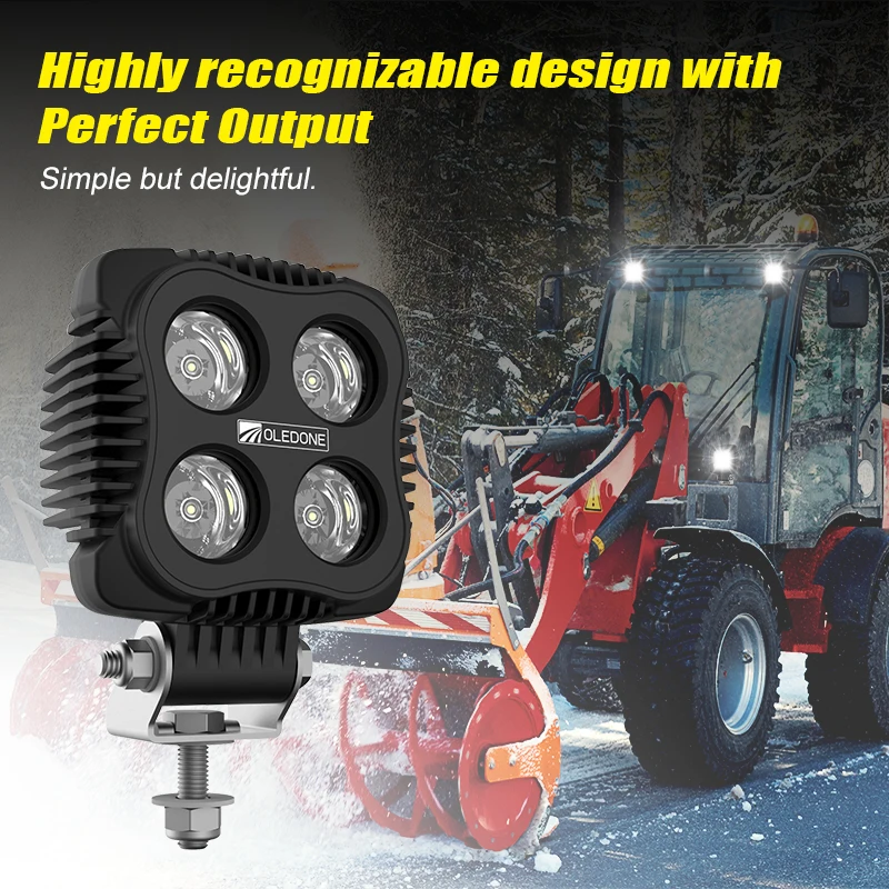 OLEDONE New 4 Inch 40W 4800LM Work LED Light 48W EMC IP68 Side Mount LED Work Light Flood Beam For SUV ATV UTV Truck Heavy Duty