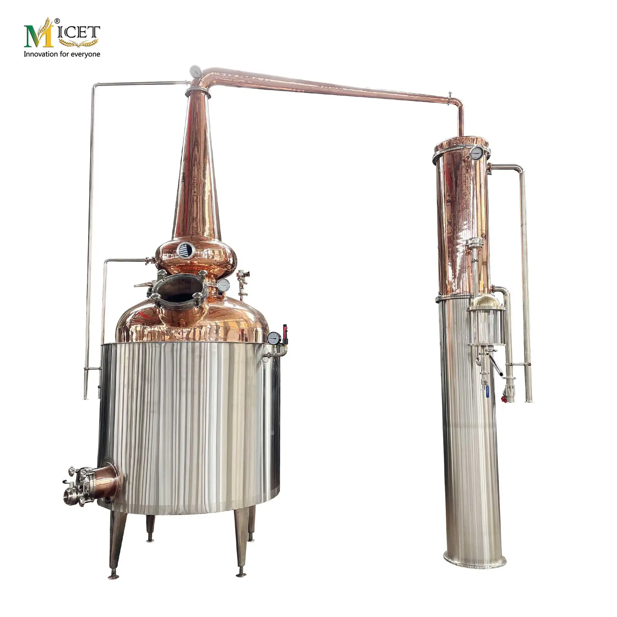 Copper Distillery Equipment 1000L Moonshine Alcohol Reflux Column Distiller Gin Whiskey Rum Distilling