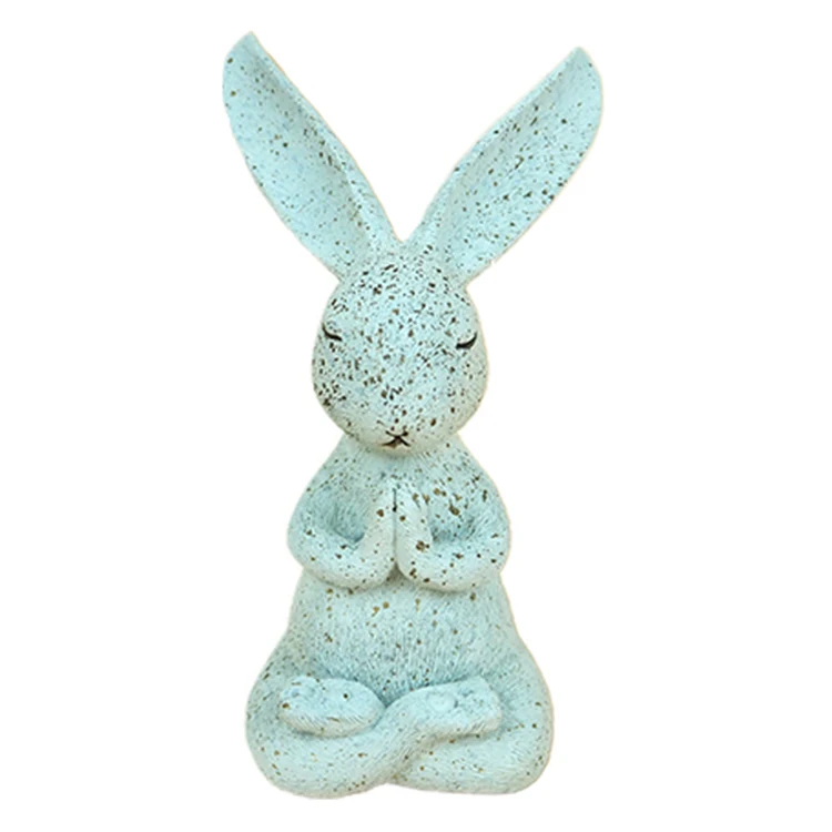 Souvenir Christmas Ornaments Sculpture Goldens Home Decoration Products Indoor Yoga Rabbit Resin Crafts Silence