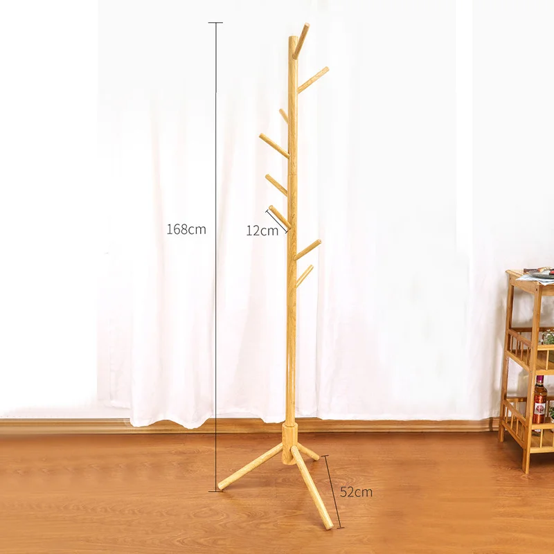 Eco-friendly Standing Antler Cloth hanger boutique hanger stand Bamboo Floor Wooden Coat Rack Stand