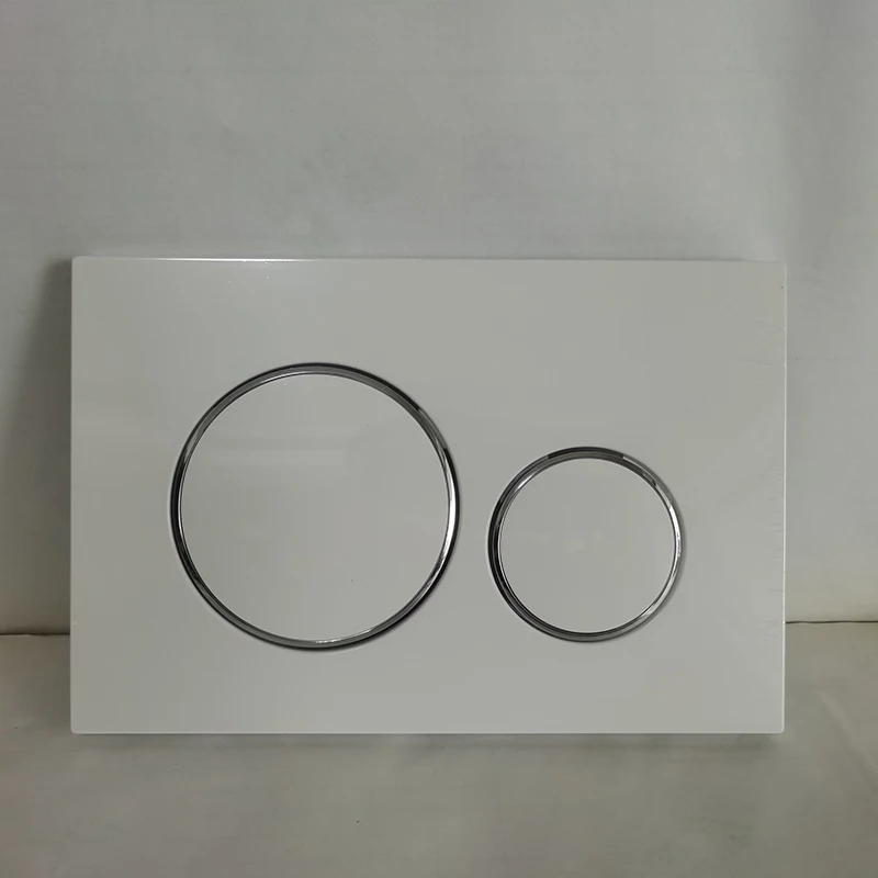 Custom chrome dual flush button for toilet hidden tank wall mounted flush valve