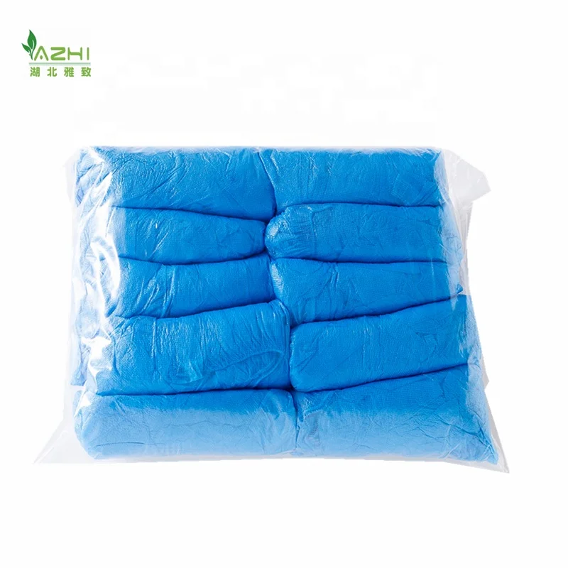 Disposable plastic rain cover for shoes non woven half shoe cover blue PE waterproof boot covers