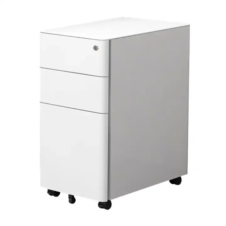 Lateral Portable Metal 3 Drawer Small Under Desk Mobile Filing Cabinet