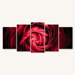 5 шт. домашний декор, настенный холст, современное искусство, 5 панелей, красная роза, цветок, рисование дизайнов