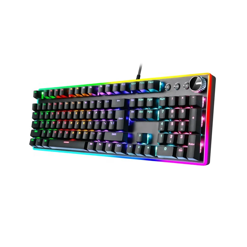 Новая Проводная USB игровая механическая клавиатура YH908 ABS пластик/алюминиевый сплав Материал крышки 104 клавиш с 19 видами светодиодной подсветки