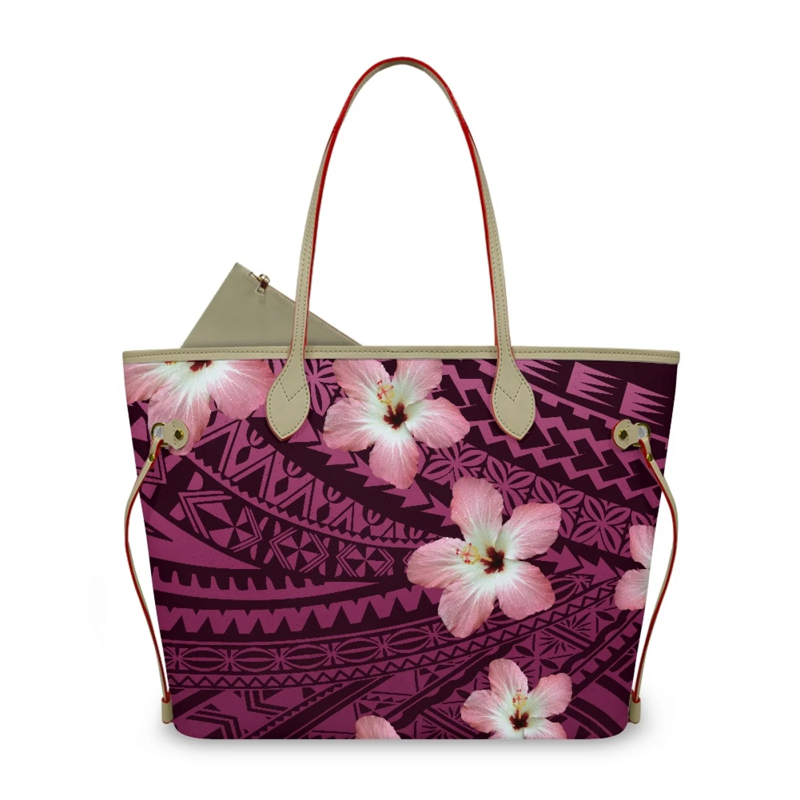 Hot Sell Vintage Polynesian Tribal Travel Bag Handbags Purse Wholesale Oem Tote Bags Women Hawaii Flowers Ladies Large Bag