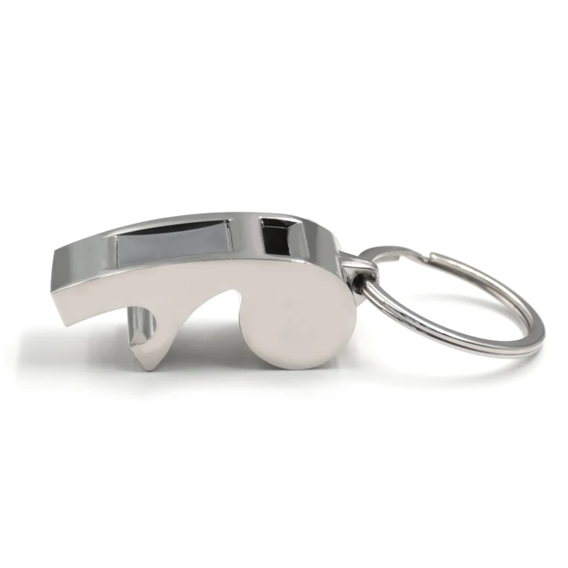 high quality manufacturers personalized custom metal Whistle keychain