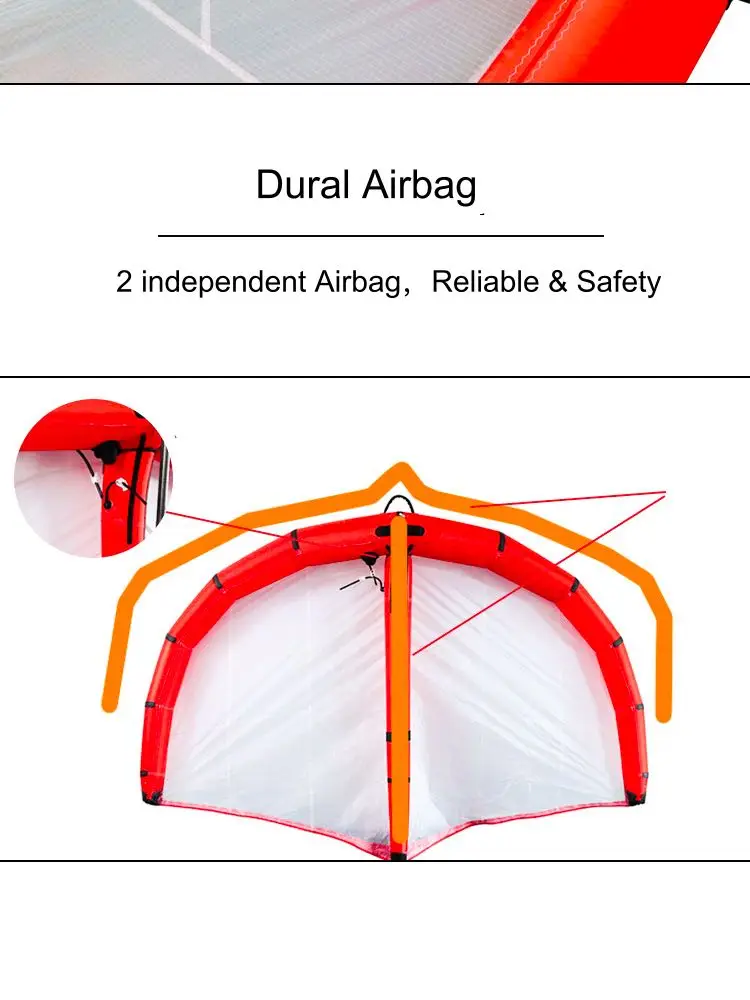 Custom 4 Sqm Inflatable Skate Kite surfing wing Hydrofoil SUP Wind Wing