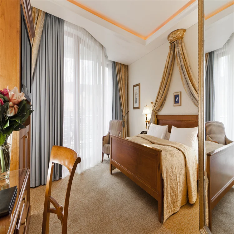 Bedroom Furniture Set Luxury Style Hotel Project Walnut Solid Wood American Delta Hotel Furniture Set