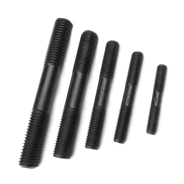 Manufacturer mild steel grade 4.8 zinc threaded rod black hot dip galvanized titanium stud bolt din939