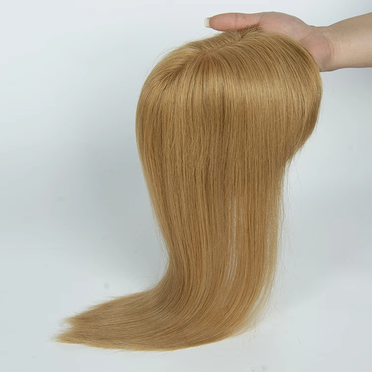 Stock Popular European Hair Topper Virgin Human Hair PU NPU Mono Hair Toppers For Women With Bang