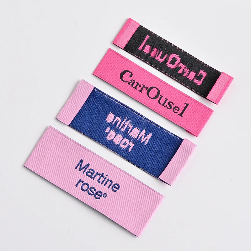 Terylene Woven Labels Custom For Clothing Bag End Fold Woven Labels