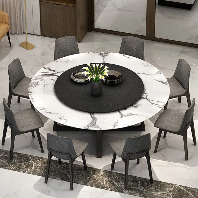Nordic modern style round rotating Dining Table for 6/ 8/12 seaters
