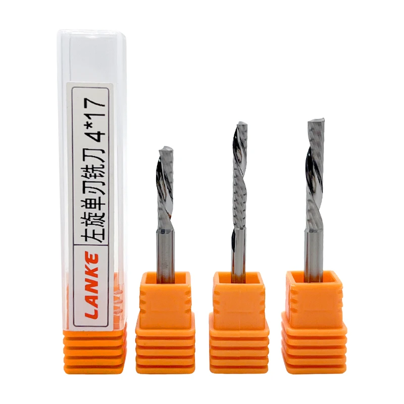 high quality tool 3mm 1 flute end mill  grinding machine down cut milling cutter sprial router bits