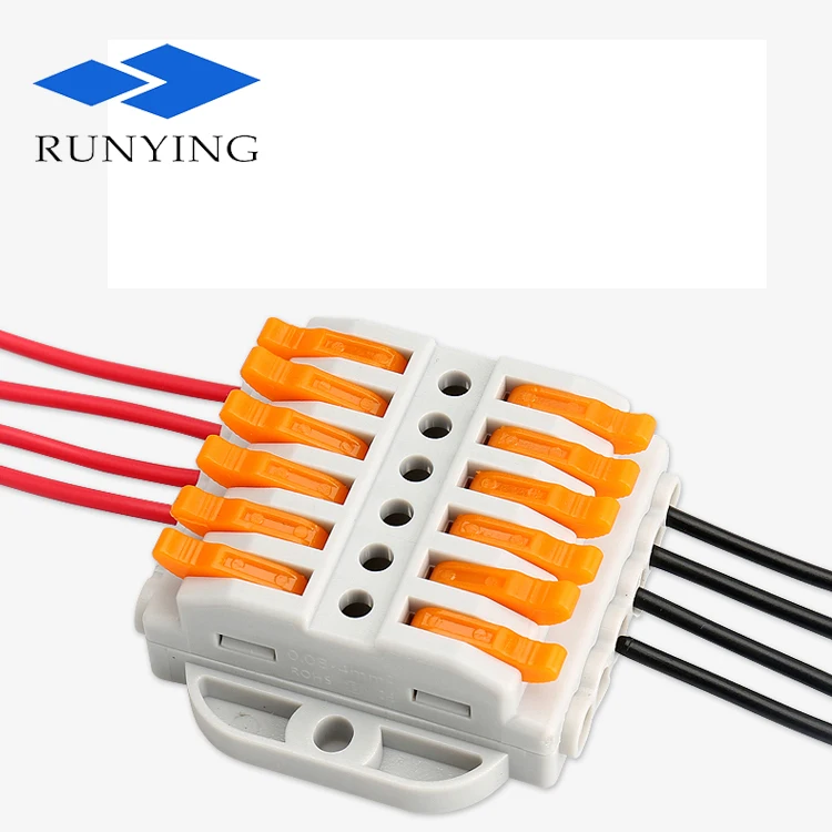 wire terminal fixed holes 6 input 6 output splitters branch wire splicing connector cable for LED industrial