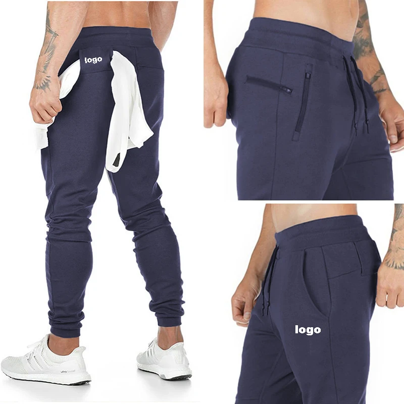 Custom Joggers Sweatpants Men Solid Color Gyms Fitness Workout Sportswear Trousers Autumn Winter Male Plus Size Track Pants