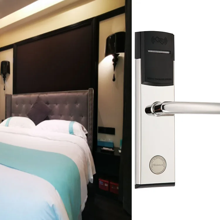 304 stainless steel electronic smart RFID card key access control hotel door lock
