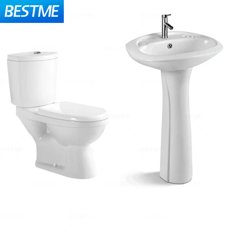 Роскошный набор из двух частей для унитаза и раковины белого цвета керамическая санитарная посуда ванной комнаты