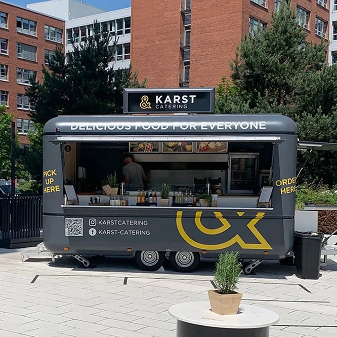 Hot fast bbq burger pizza shop snack kebab custom kitchen food cart coffee mobile food truck van truck