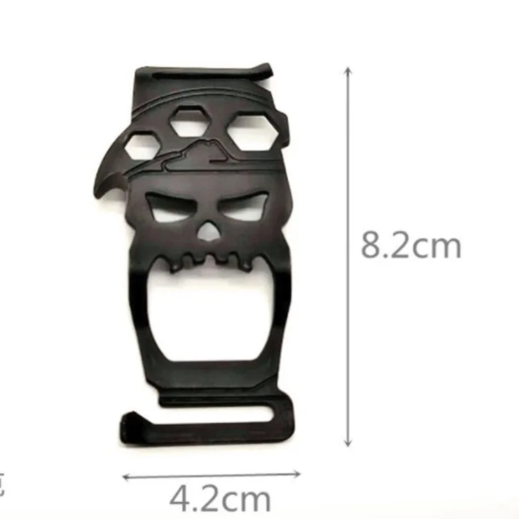 EDC Outdoor Skull multifunctional combination of small tools Bottle opener saber clip wrench sharpener twine knife