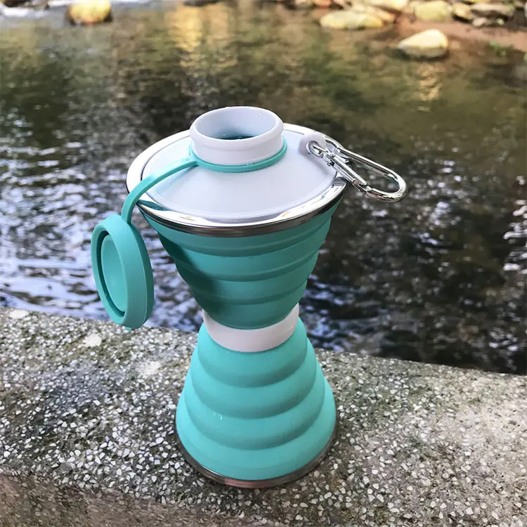 Free sample  Ecofriendly Sport Drinkware Shaker Protein Cycling Water Bottle Bpa Free Foldable Bottle Silicon Collapsible