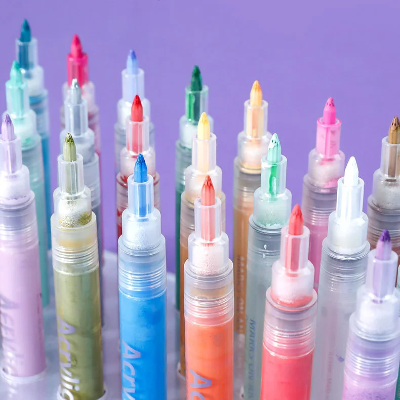 X1115 OEM Set 12 Colors Non Toxic Permanent Colored Markers Art Supplies Acrylic Paint Marker Pens For Art Paintings