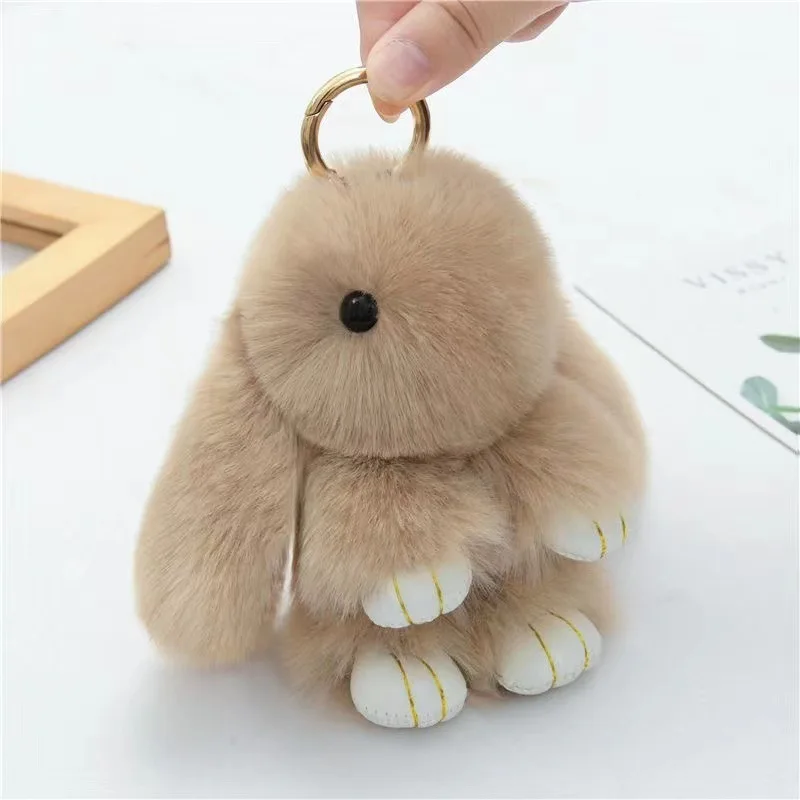 Wholesale 18cm Bunny Doll Keychain Soft Cute Bunny Fluffy Keychain Plush Key Pendant Key Chain