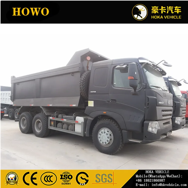 SINOTRUK HOWO A7 DUMP TIPPER TRUCK 371HP 6*4 With 5600*2300*1500MM U SHAPE BODY GREY COLOR