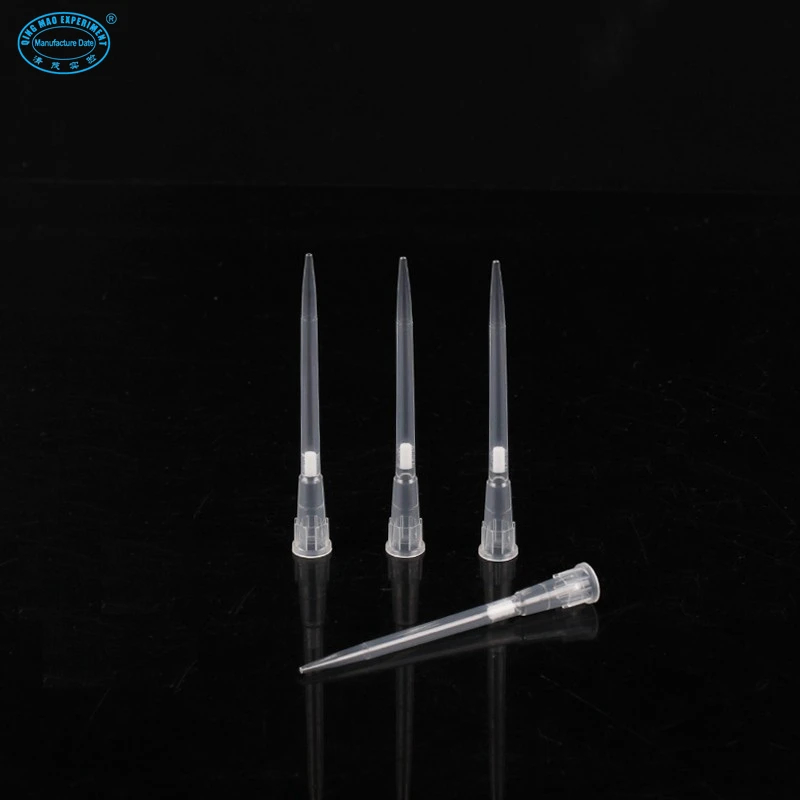 laboratory disposable white 10ul clear extended filter suction micro pipette tips for eppendorf
