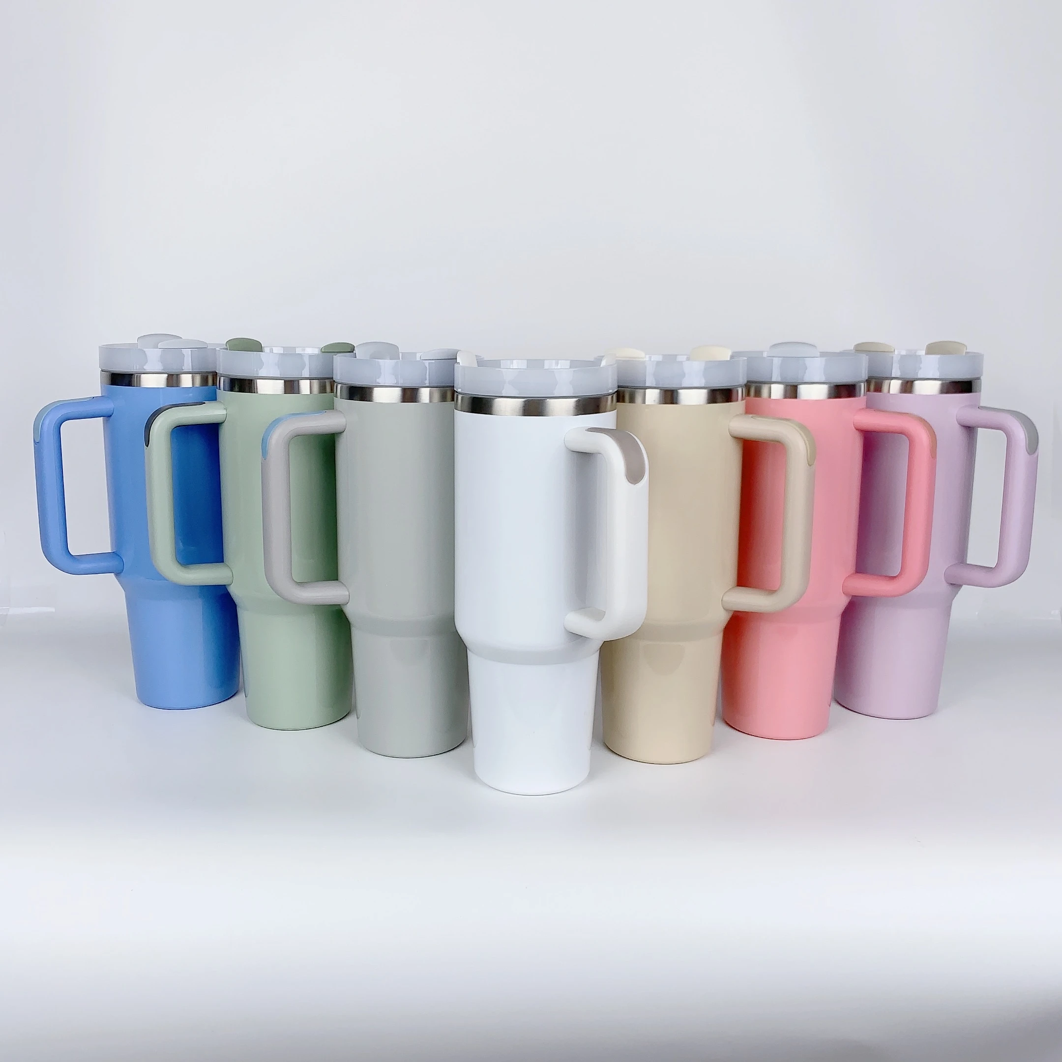 30oz 40 oz Shimmer Adventure DIY Cup Big Sublimation Tumbler Blank White Travel Mug with Handle and Lid