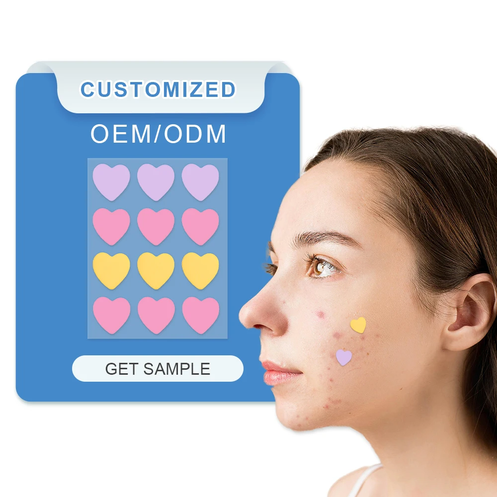 Hydrocolloid Acne Pimple Patch, Used for Blemish Chin & Cheeks, Mixed Hearts,  Regular Blemish Patches with Certificate
